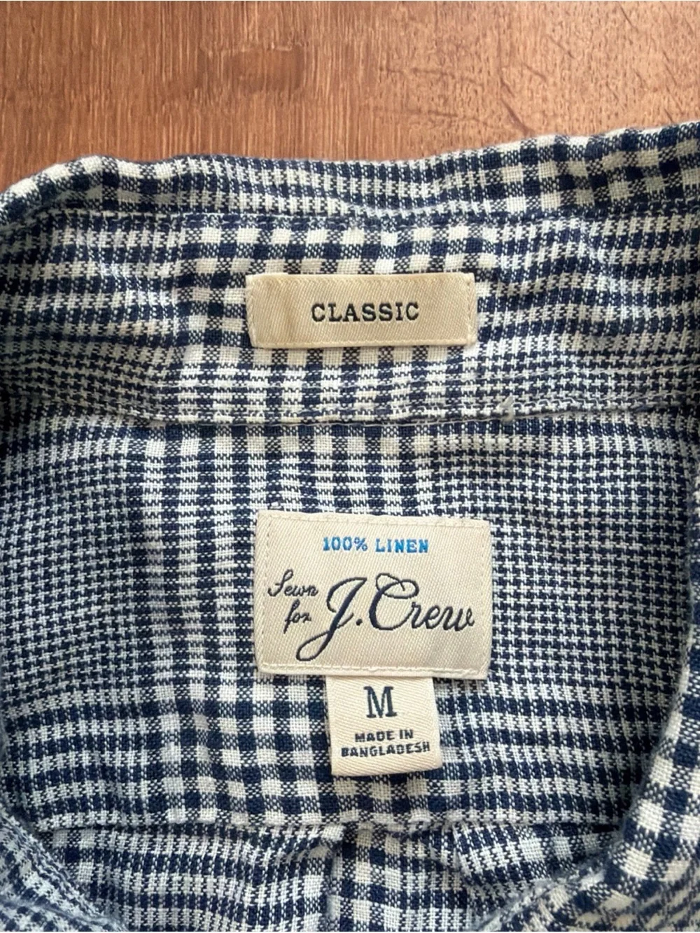 J. Crew 100% Linen Shirt Men’s M Blue Glenn Plaid Short-Sleeve Button-Up Beach